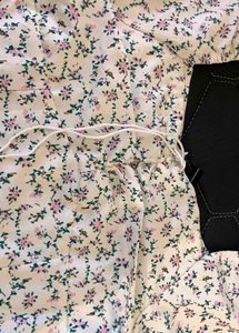 A line floral mini dress