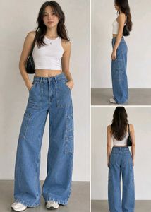 Blue Denim Cargo Pants 👖