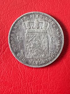 1/2 Gulden silver coin Netherlands