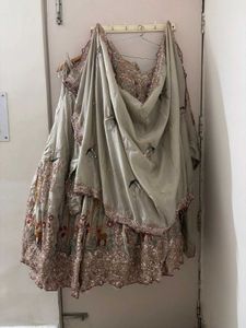 🆕Embroidered Sequin Designer Lehenga Champagne