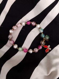 Charming Beaded Bracelet with Butterfly red Charm