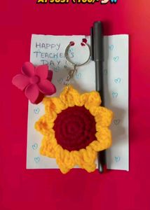Handmade Crochet Sunflower Keychain