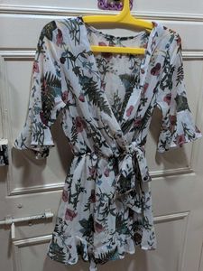 Flowy Floral Wrap Jumpsuit