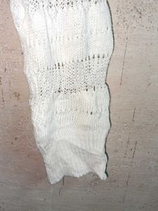 Sheer White Button-Up Cardigan Oversized