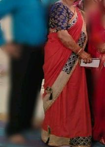 Elegant Coral Saree
