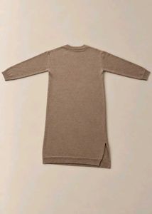 TAUPE BROWN KNITTED LONG SLEEVE SWEATER MAXI DRESS