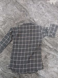 women Grey Plaid Button-Up Shirt
