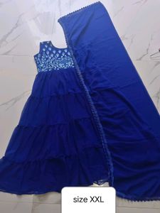 Elegant Blue Anarkali Kurta with Dupatta