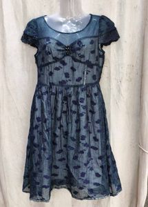 I. Chic Blue Floral Print Dress