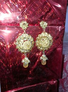 Exquisite Dangle Earrings with Crystals