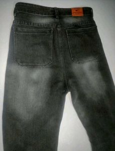 Ash black loose straight fit jeans