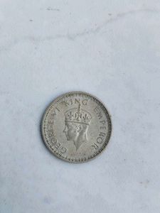 Silver Half rupee India 1945 George vi king