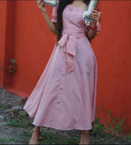 Shein Pink Off-Shoulder Midi Dress