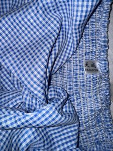 Blue Gingham Twist Halter Top