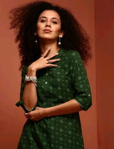 Fusion Green Printed Kurta