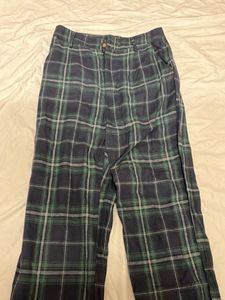 Plaid Wide Leg Trousers