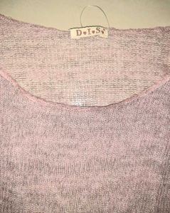 💗 RARE — Light Pink Sheer Knit Top 💗