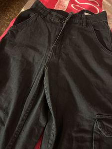 Black Wide Leg Cargo Pants