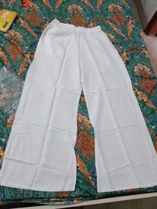 White Cotton Palazzo Pant
