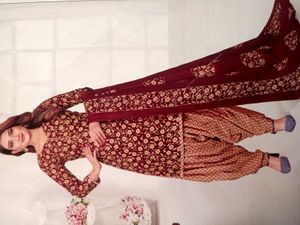 Stylish Blue Printed Kurta Set with Dupatta