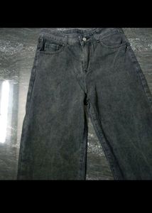 High Waist Grey Flared Jeans