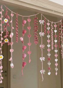 Crochet Heart & Flower Curtain