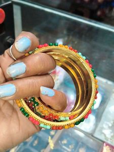 Colorful Beaded Bangle Set