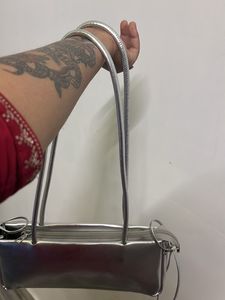 Silver Metallic Shoulder Bag