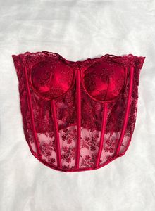 Red Lace Corset Top