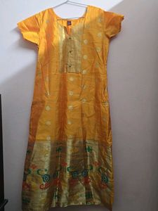 Vibrant Yellow Silk Kurta