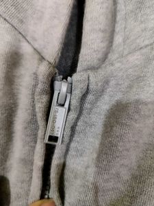Gray Zip-Up Hoodie For Gym,Tracking, etc