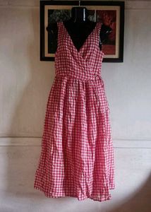 Zara Red Gingham Wrap Dress