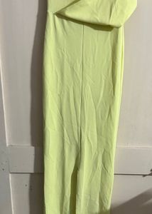 Lime Green One-Shoulder Maxi Dress