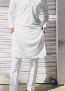Men's White lining Kurta