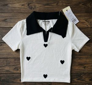 Cute Heart Print Crop Top