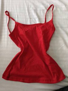 Red Spaghetti Strap Tank Top