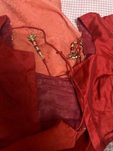 Red Designer Saree with Heavy Embroidered Border