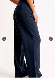 Navy Blue Wide Leg Formal Trousers