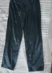 capri Satin Black Trousers