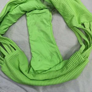 🔥 Lime Green High-Waisted Bikini Bottom
