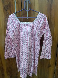 new and never wear pink Zigzag Print Kurta