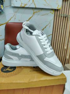 EID OFFER 🎉 Men's White & Grey Casual Sneakers