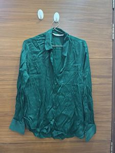 Green Satin Shirt