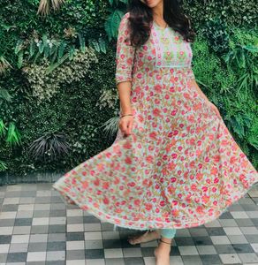 Floral anarkali kurta and  pant