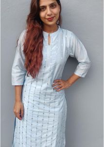 Elegant Blue Cotton Kurta Set