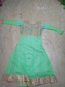 Elegant Mint Green Anarkali Kurta with salwar