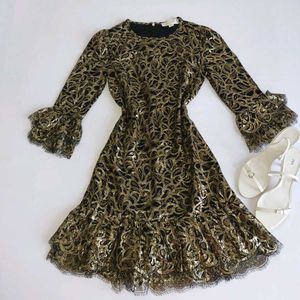 Michael Kors metallic Gold  Lace Dress✨️🪞