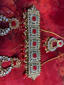 Red Kundan Jewelry Set