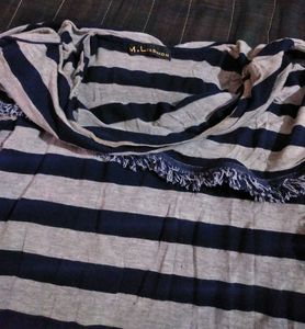 Striped Fringe Tunic Top