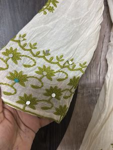 Embroidered Kurta with Mirror Work